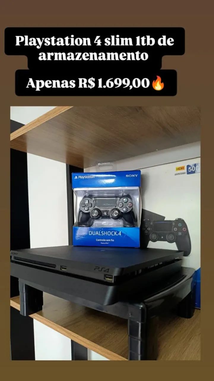 PS4 slim impecável com suporte total ao cliente 