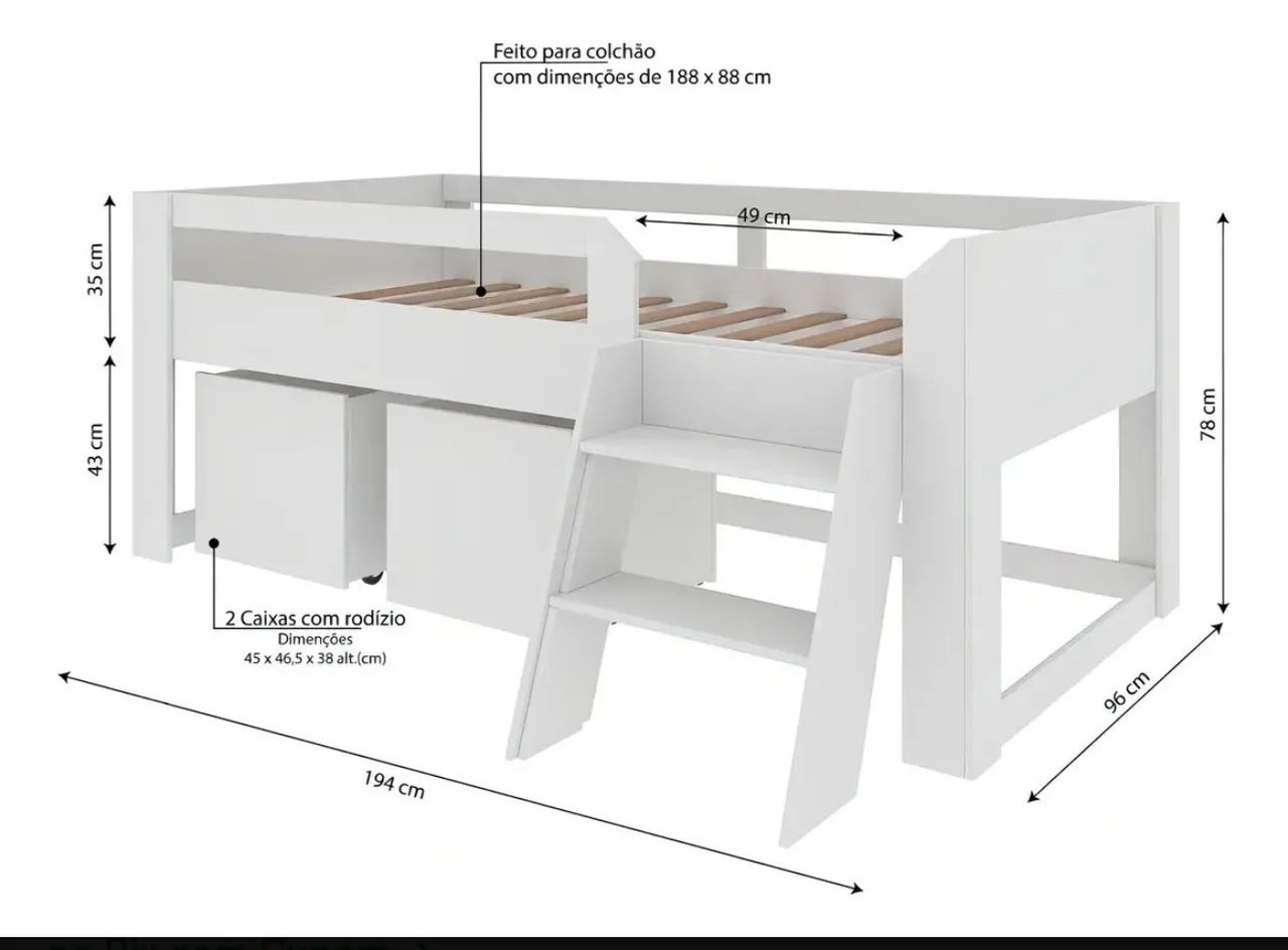 Cama Infantil + 2 Baús | Excelente Estado - Foto 2
