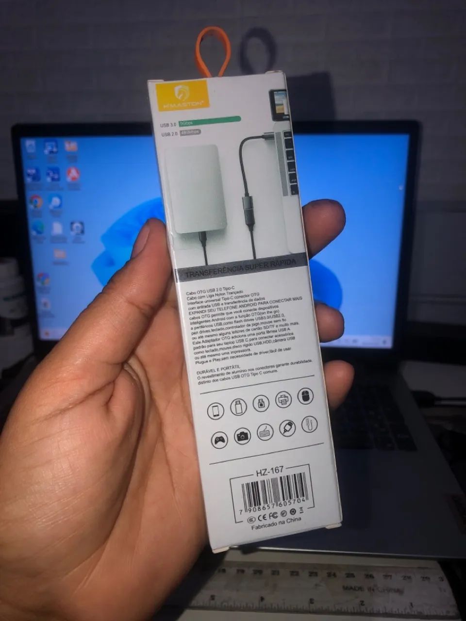 Hub USB tipo-c adaptador cabo otg - Foto 2