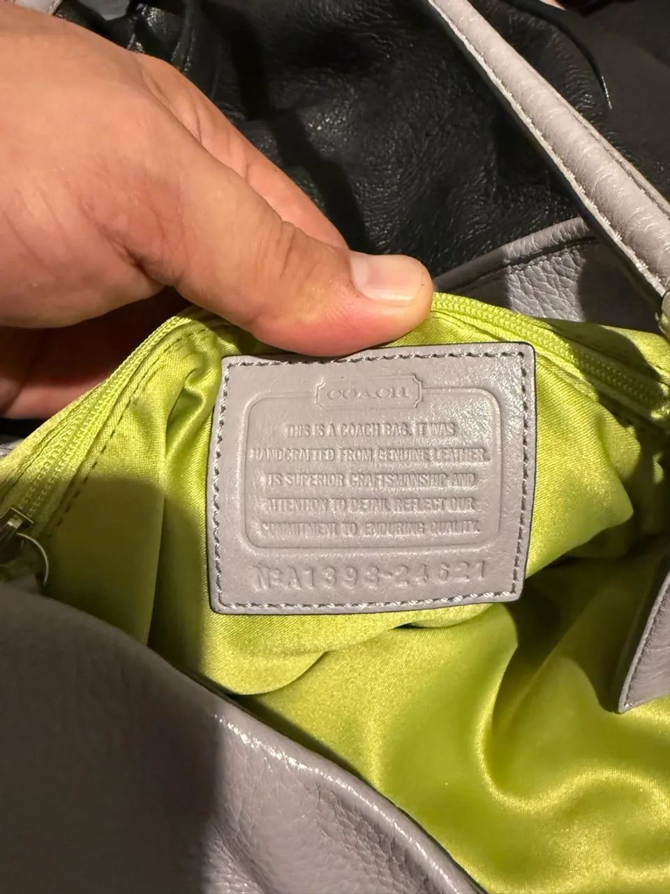Bolsa cinza ? Coach Leather Hobo / Shoulder Bag - Foto 5