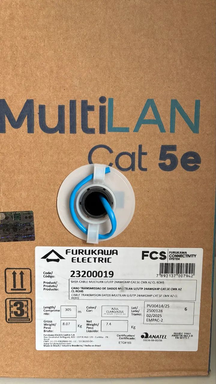 Cabo de rede Furukawa Multilan U/UTP Cat5e - 305 metros  - Foto 4