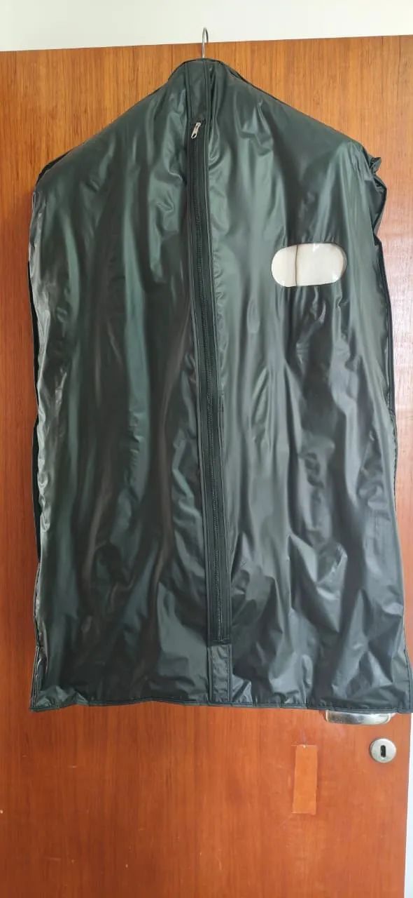 Terno Masculino Delucca Bege Claro 52/42 - Blazer + Calça + Capa - Foto 3