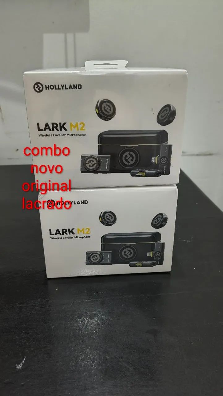 Microfone de lapela Hollyland Lark M2 Combo completo.