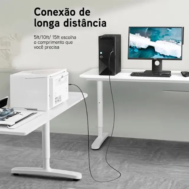 Cabo USB-A para USB-B 2.0 UGREEN para Impressora 3 Metros - Foto 2