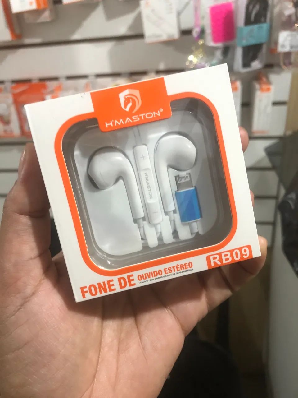 Fone de ouvido com fio para iPhone iOS Lightning 