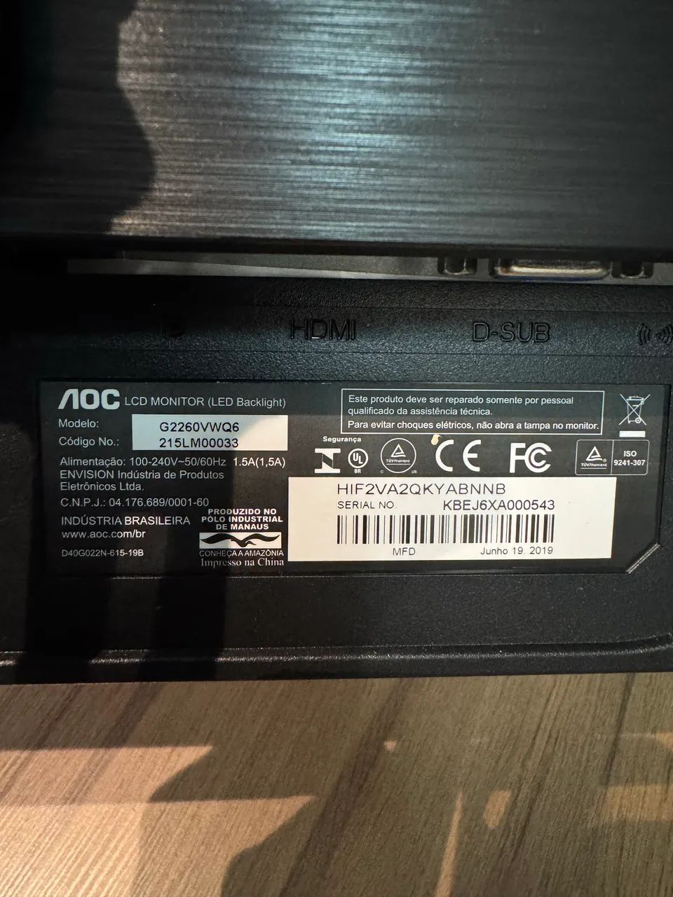 Monitor AOC 21 polegadas  - Foto 3