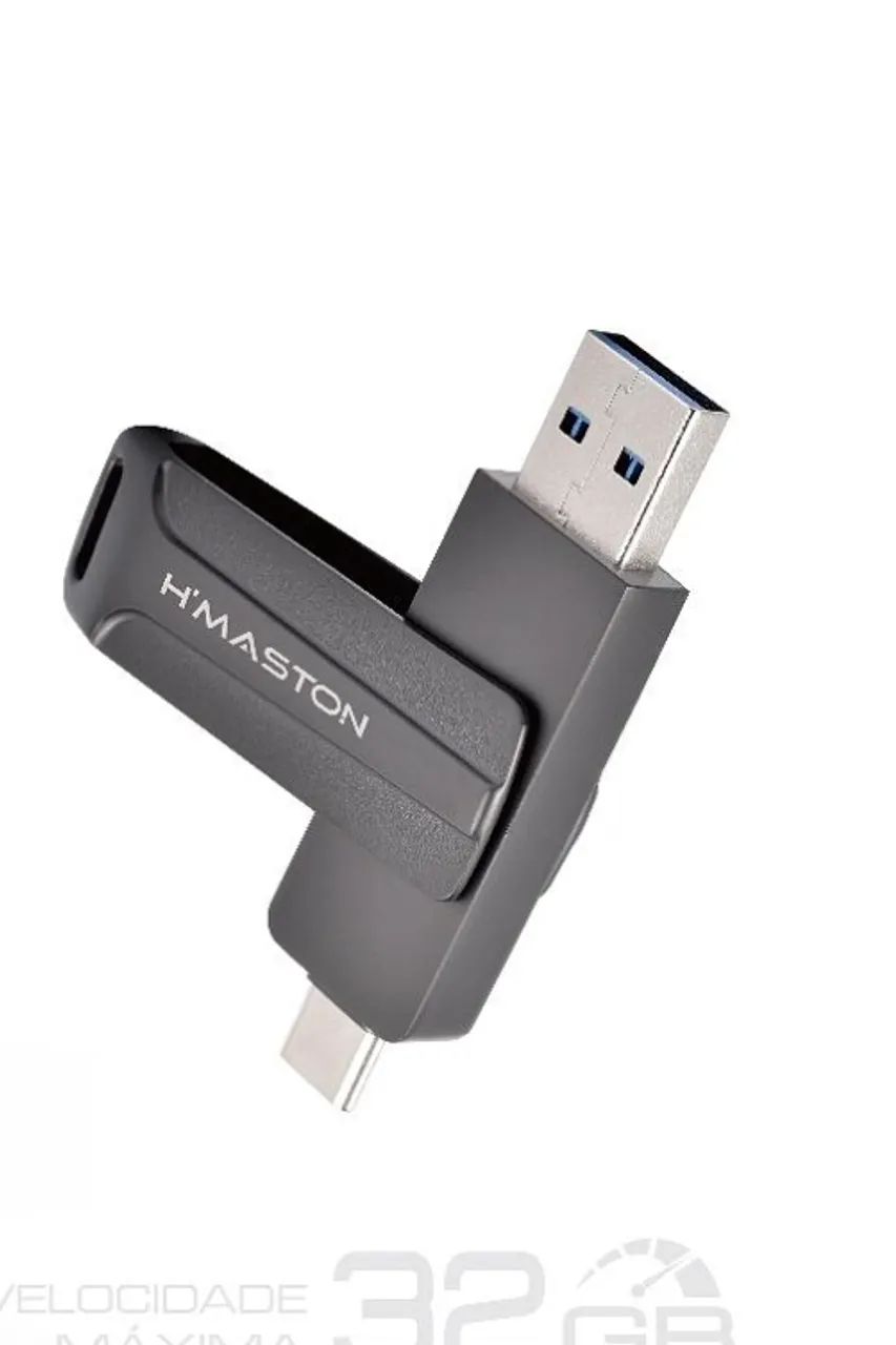 Pendrive 2 em 1 USB 3.0 Tipo-C 32GB H?Maston Alta Velocidade - Foto 2
