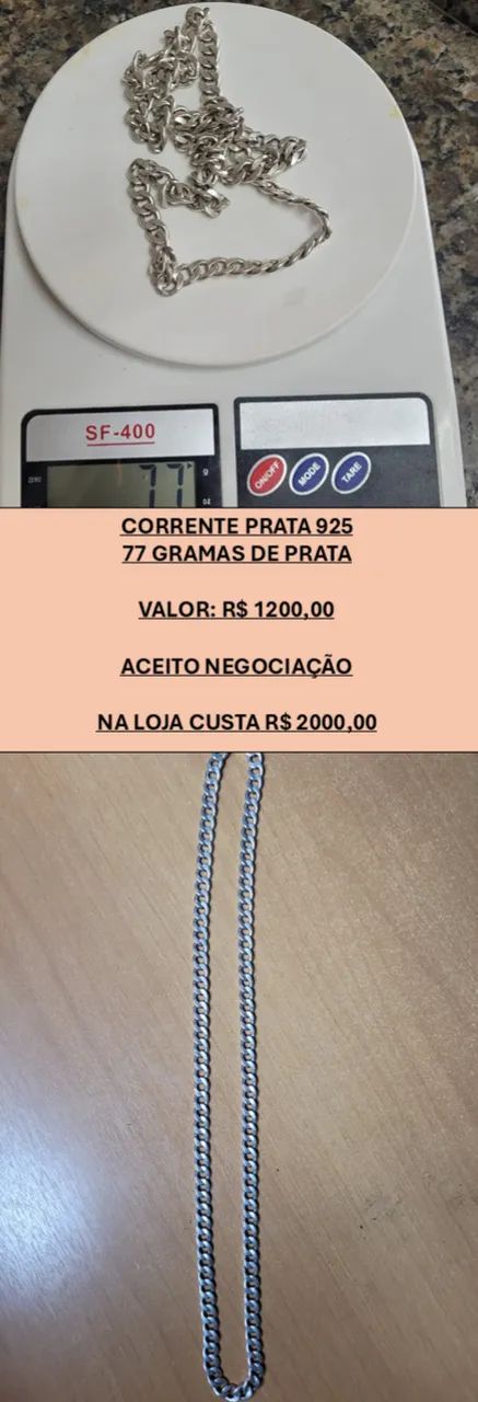 CORRENTES E PULSEIRA DE PRATA 925 - PRATA DE LEI - Foto 2