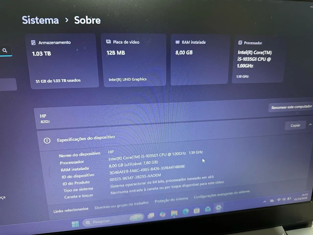 Notebook Lenovo Ideapad S145 Core i5 10ª geração | 8GB RAM | 128GB SSD + 1TB HD - Foto 5