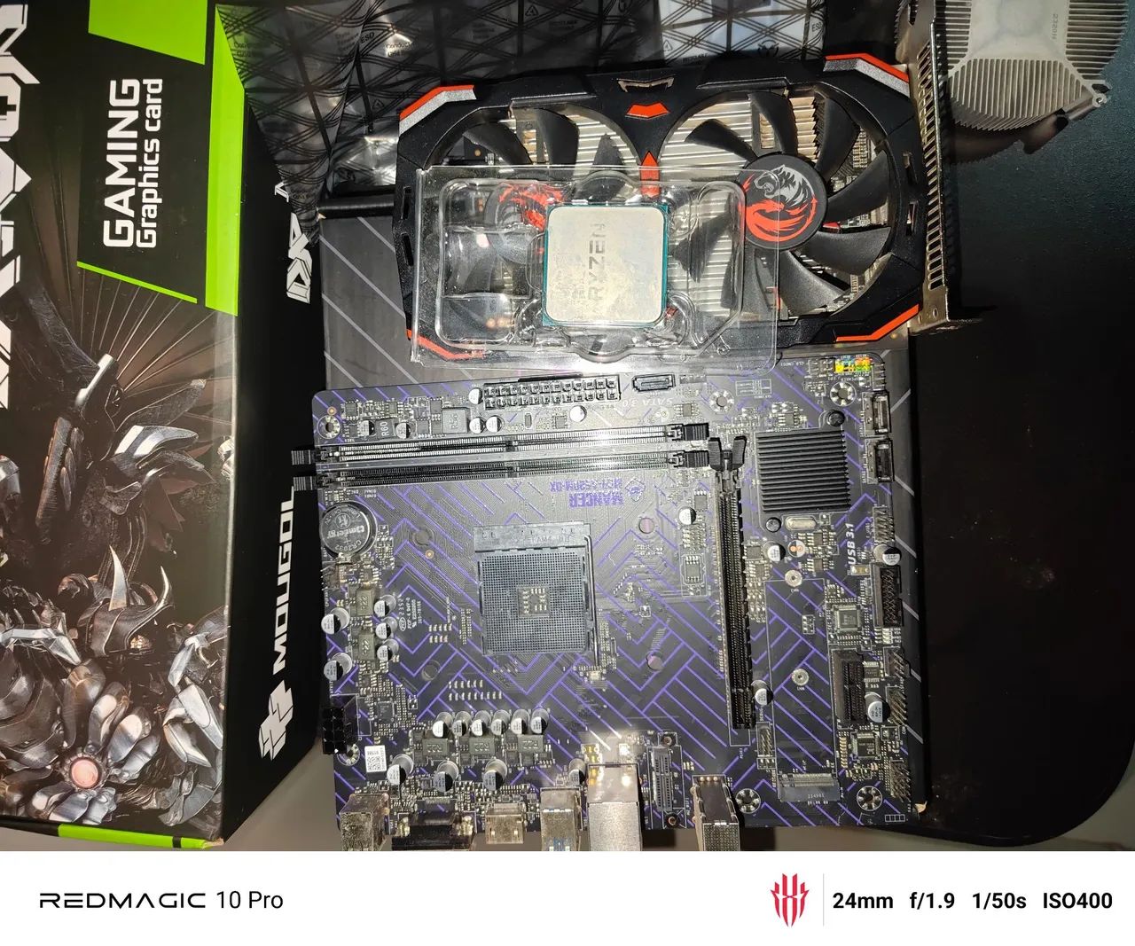 Kit placa mãe processador e placa de vídeo 