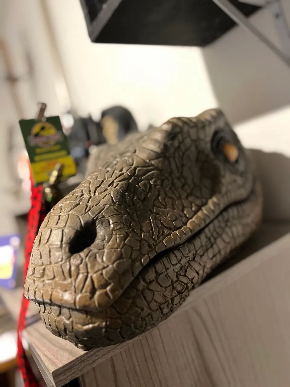 Velociraptor Jurassic Park - estátua da cabeça  - Foto 5