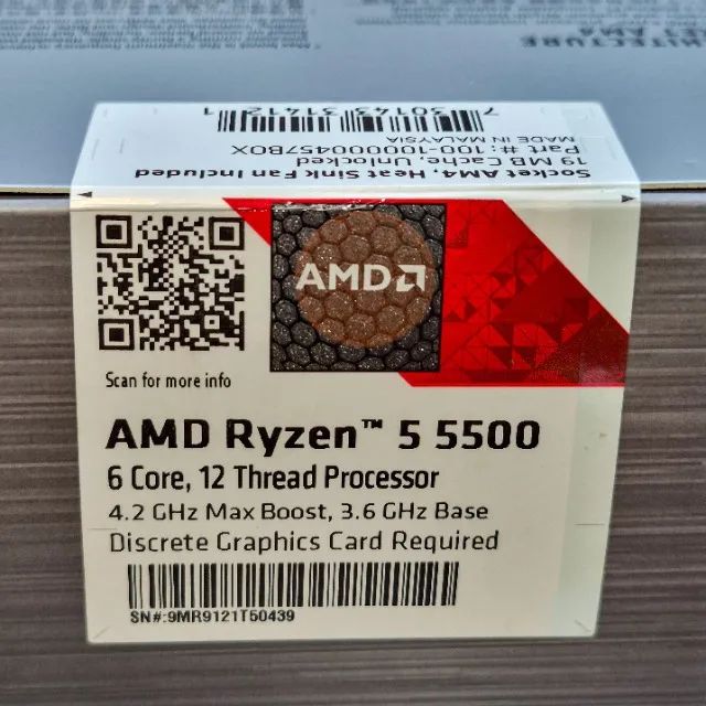 Processador AMD Ryzen 5 5500 (LACRADO COM NF E GARANTIA) - Foto 4