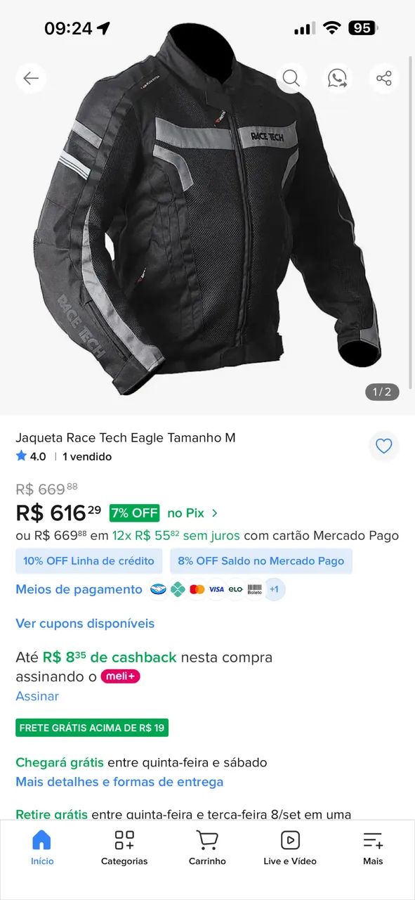 Jaqueta para andar de moto race tech 