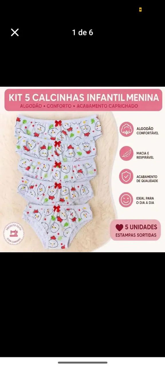 KIT CALCINHAS INFANTIL 
