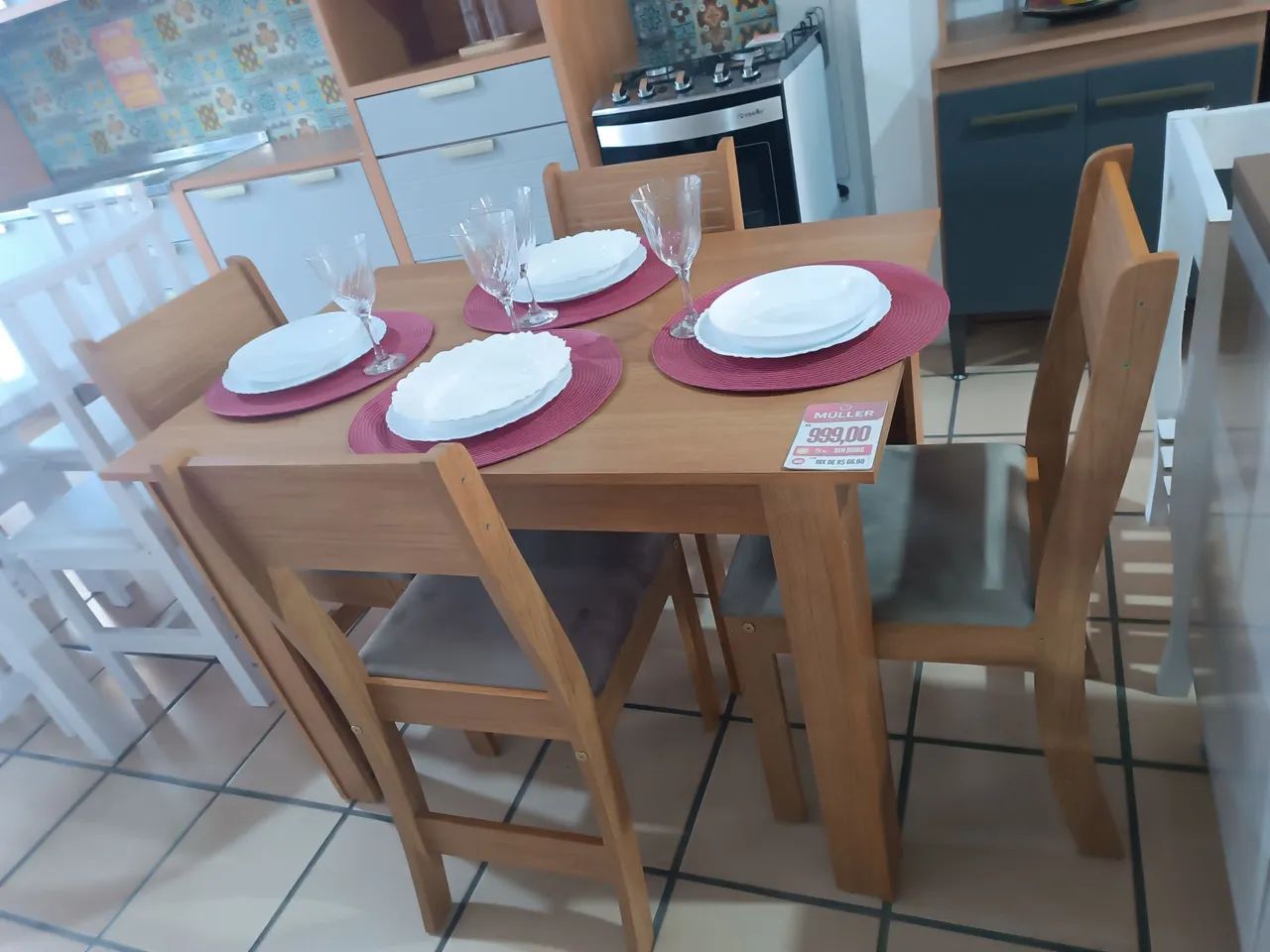 Mesa de Jantar com 4 Cadeiras(Novo) - Foto 4