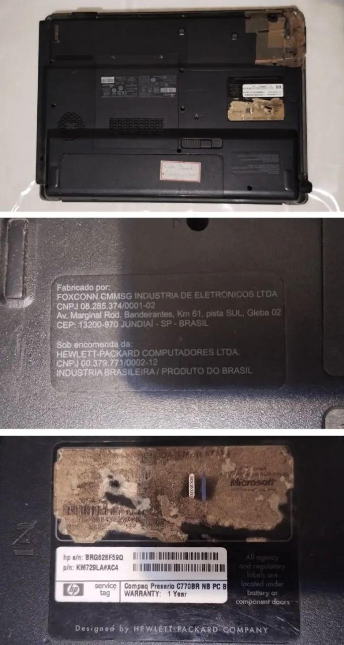 Cód.20) 1un. Notebook Compaq Presario C770BR usado - Foto 4