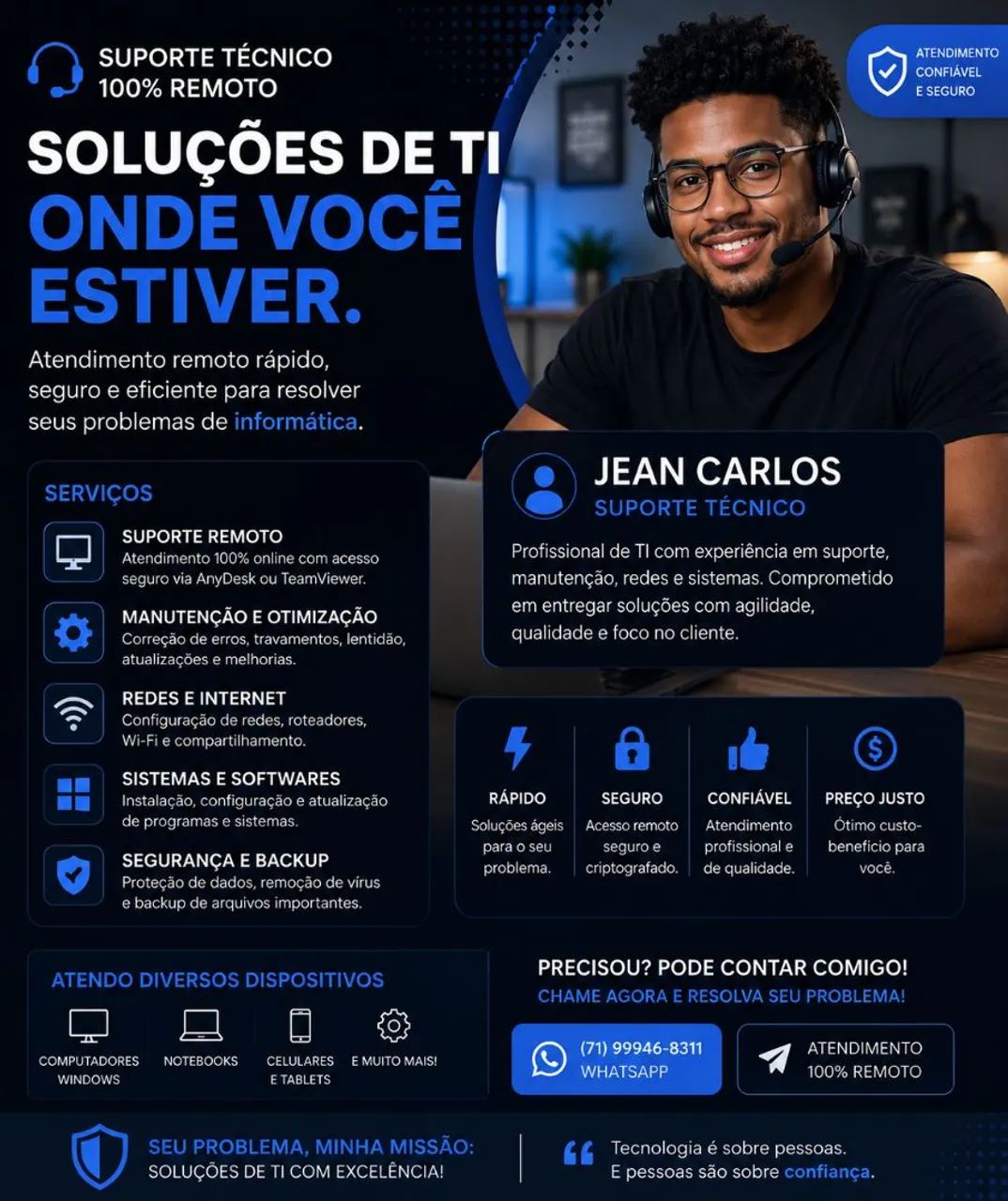 Suporte Técnico Remoto | Formatação, Windows, Impressoras e Redes