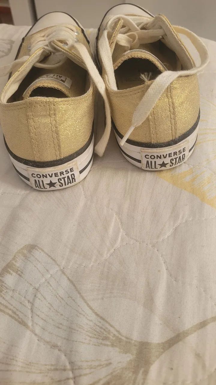 Tenis All Star converse, dourado, n 38 - Foto 4