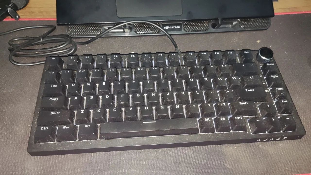 Teclado ajazz AK820 ( com fio ) 75% hot swappable, inglês, retroiluminado  - Foto 2