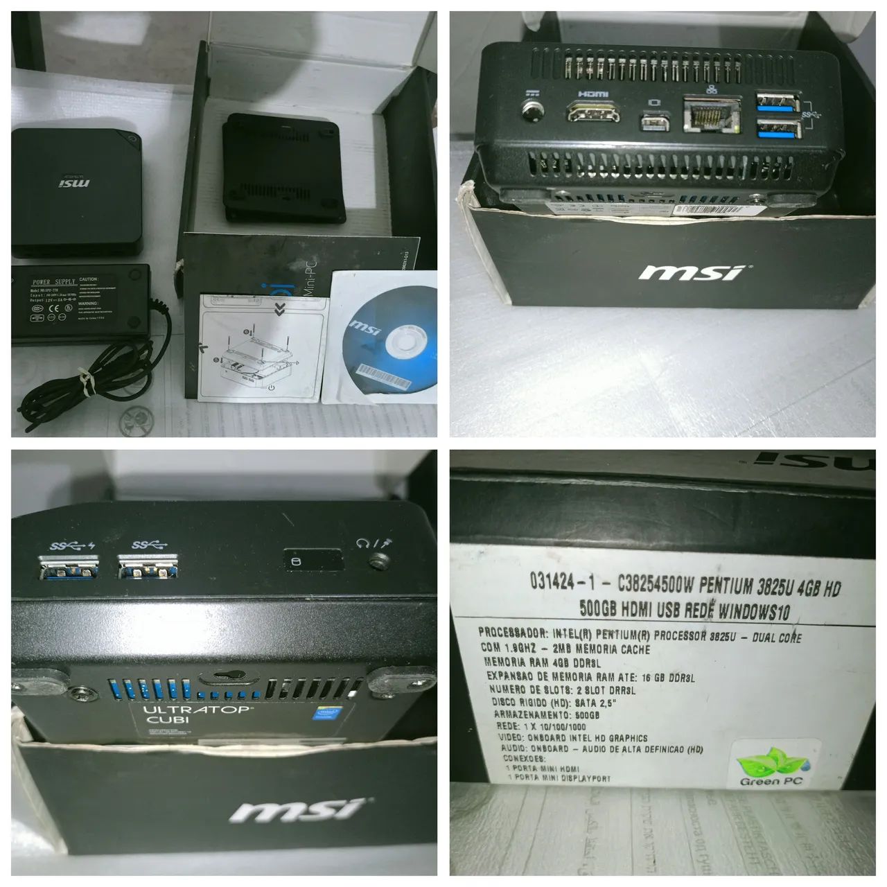 Lote de 08 notebooks + 1 mini PC CUBI MSI