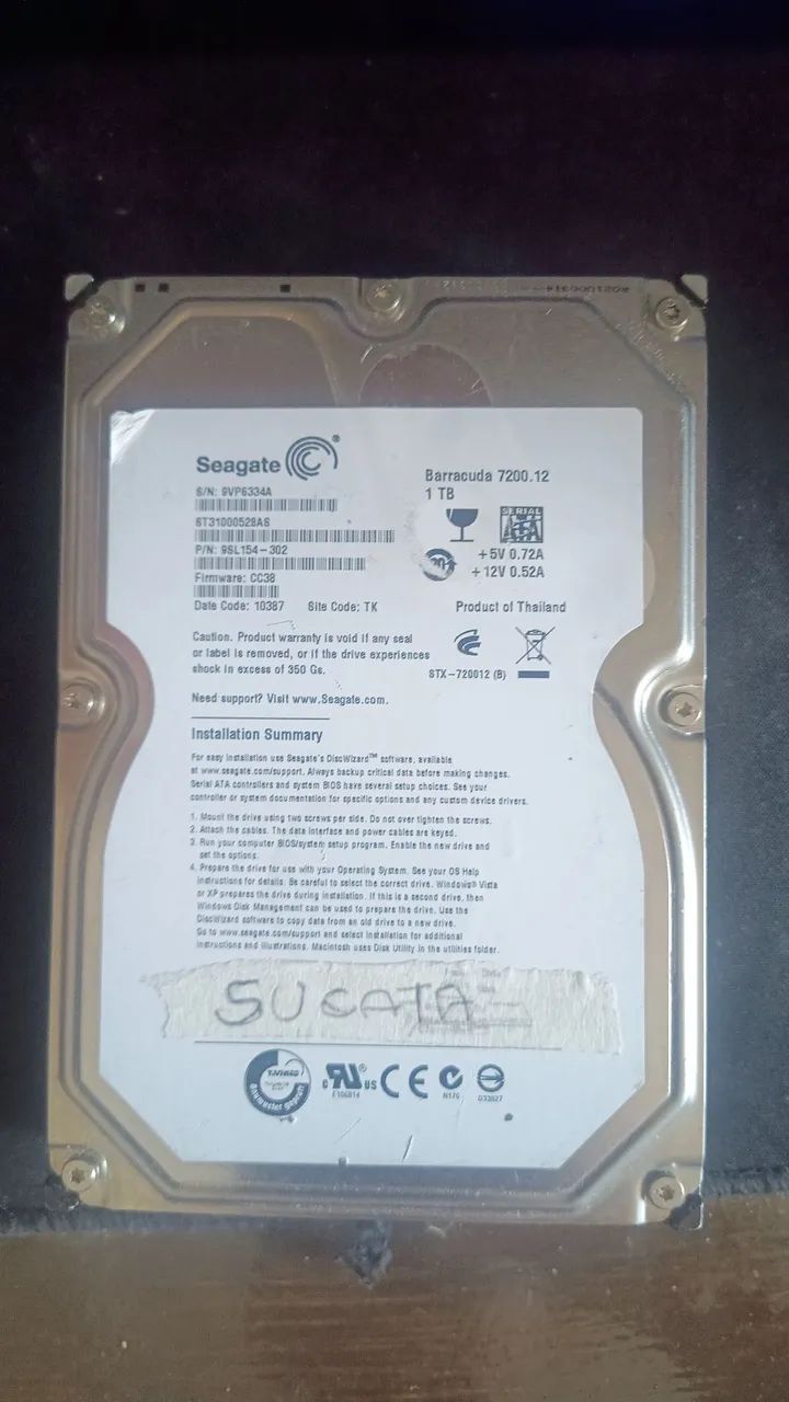 HD 1TB SEAGATE  COM DEFEITO 