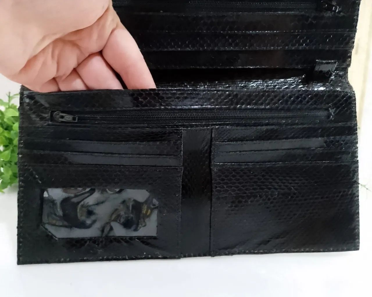 Clutch Antiga Couro Patchwork. - Foto 5