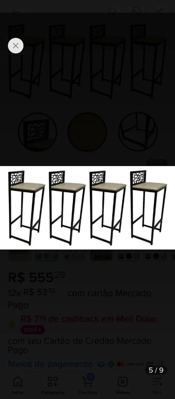 Banqueta kit com 4 novas