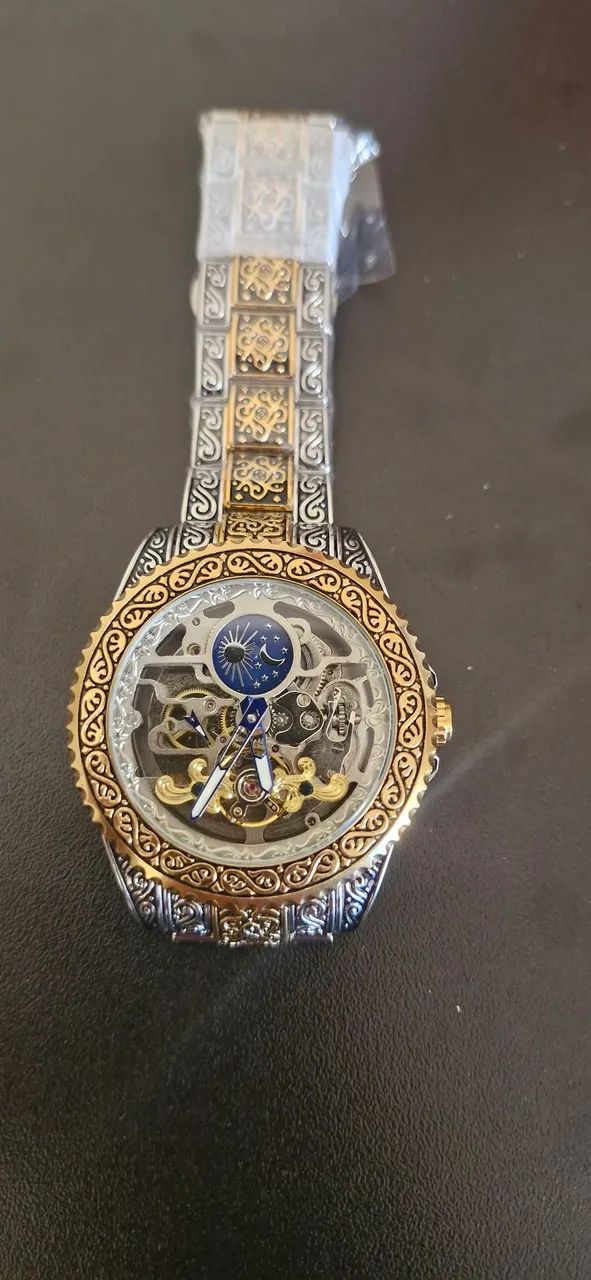 Relogio automático top, dourado
