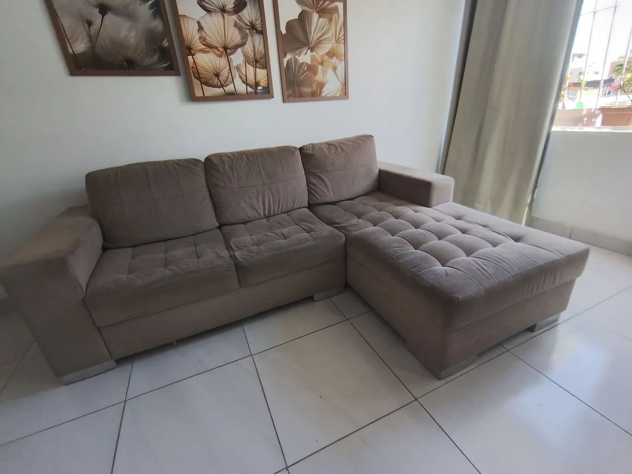 Sofa em L,  usado - Foto 3