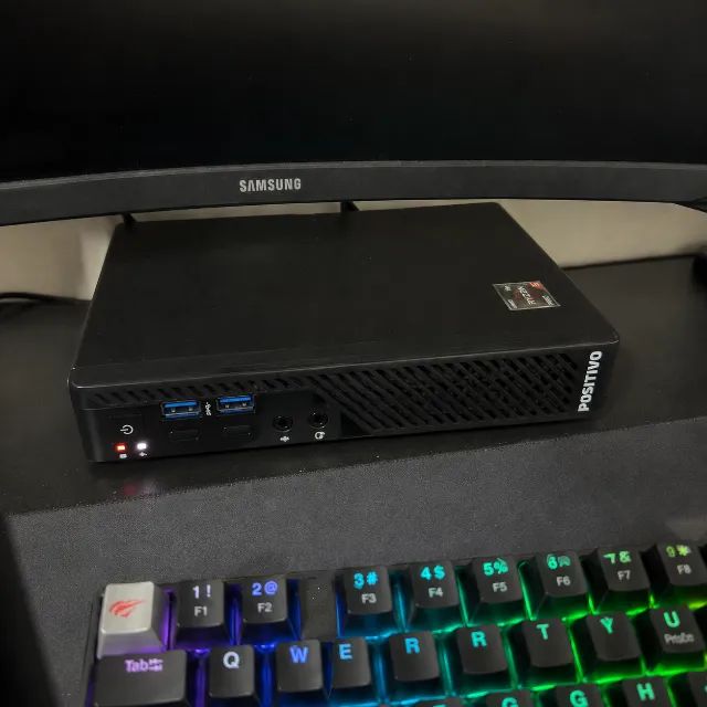 Mini PC Positivo Ryzen 5 PRO + Teclado Mecânico Havit RGB - Foto 3