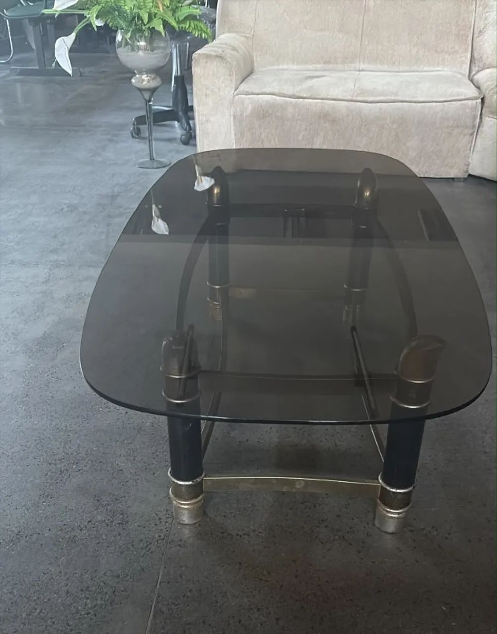 Mesa de centro vidro com preto - Foto 2
