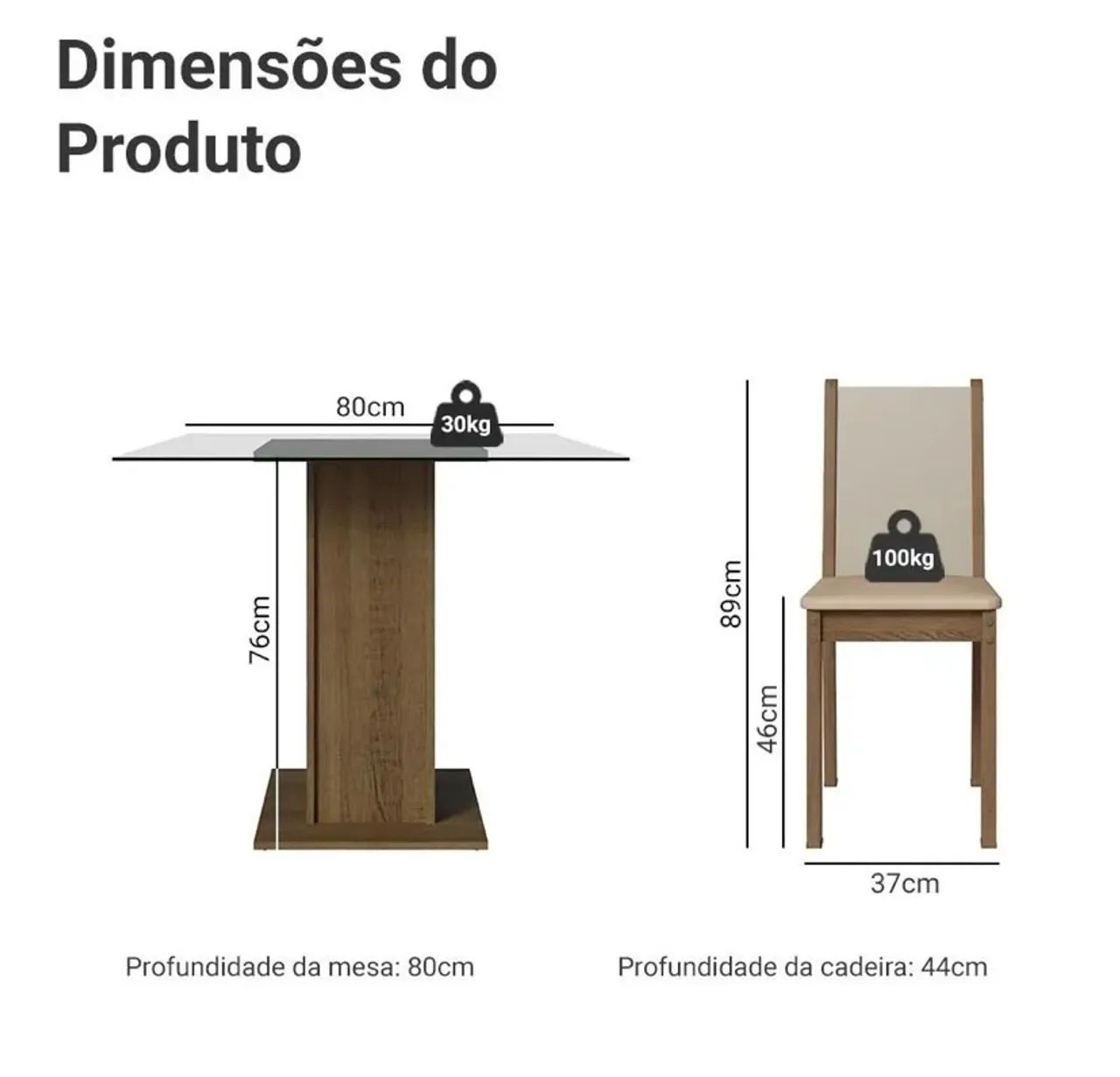 Mesa de jantar com vidro e 4 cadeiras - Foto 2