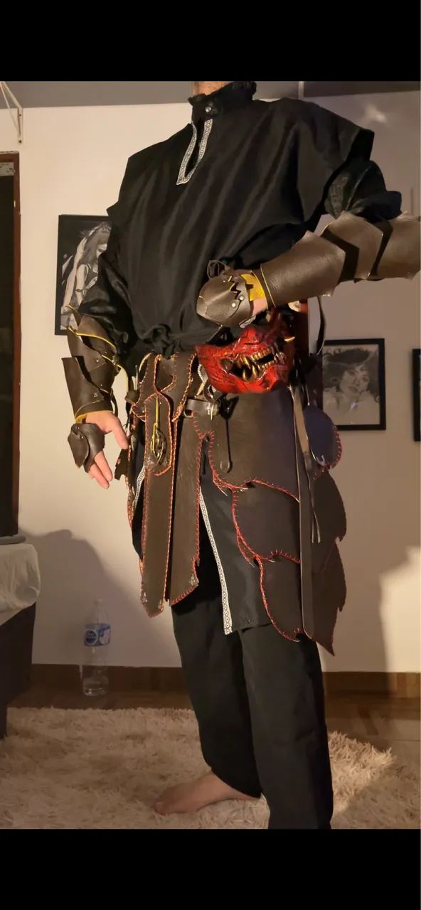 Saiote Armadura de couro para cosplay Medieval e Samurai - Foto 2