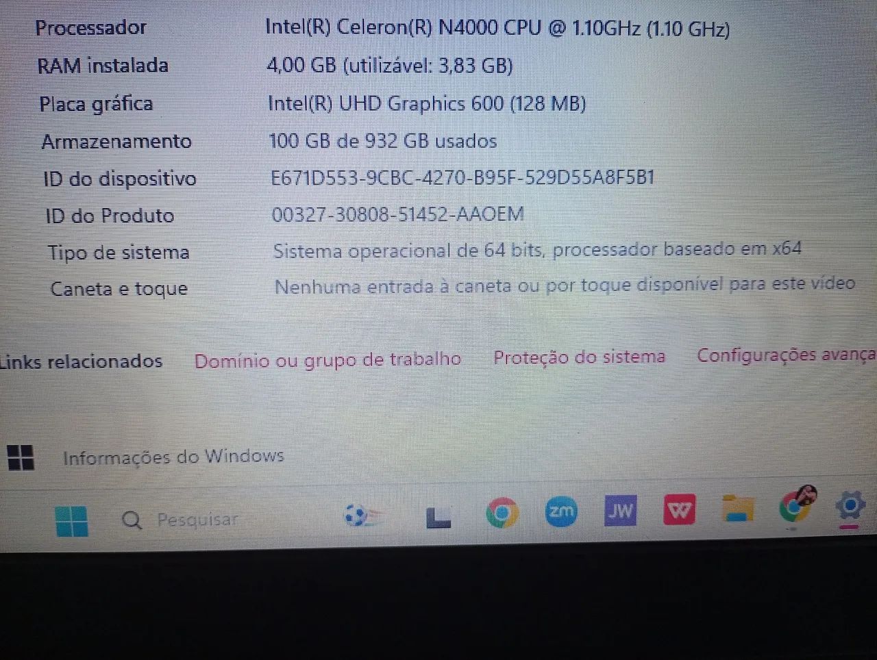 Notebook Lenovo Intel Celeron n4000 e SSD de 500gb - Foto 4
