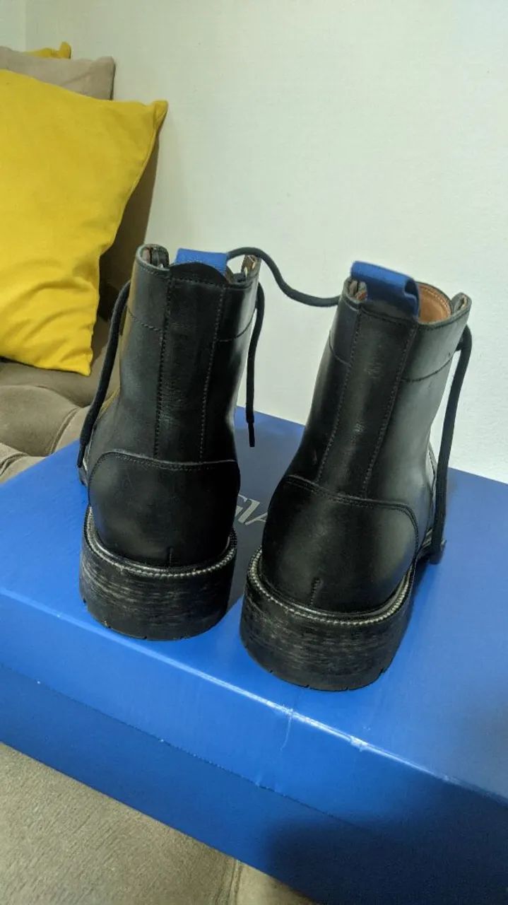 Bota Coturno Siena Gianno de Couro Preto - Foto 4