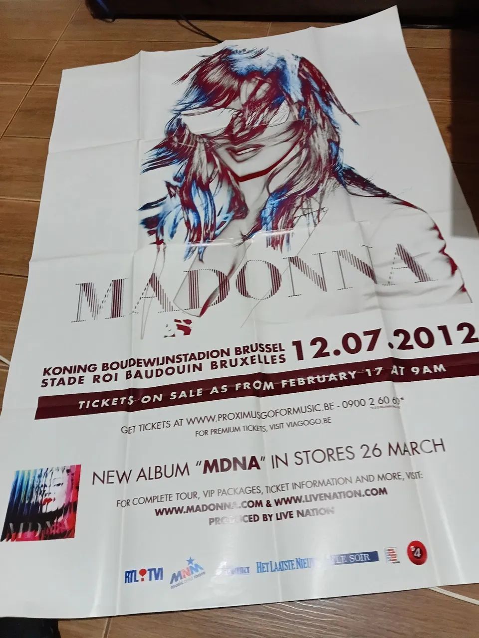 Poster do show em Bruchelas Antuérpia Madonna - Antiguidades