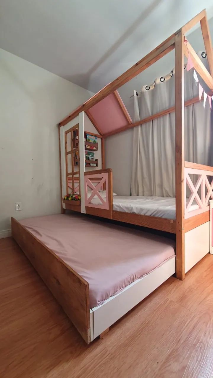 Cama Casinha Infantil com 2 colchão - Foto 5