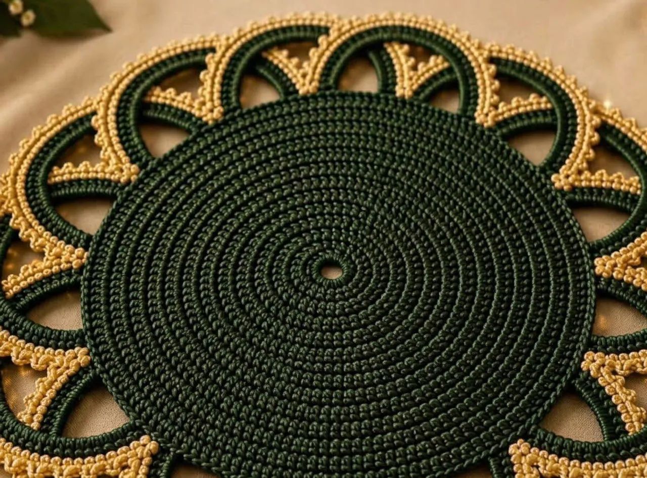 Mesa posta em croche - Foto 2