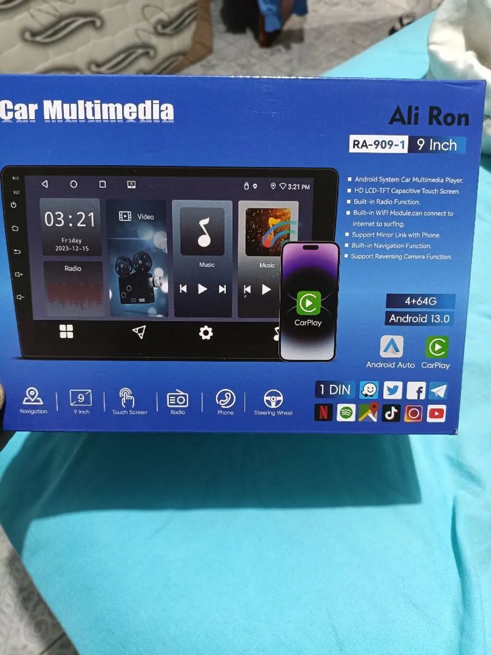 Car Multimídia Android RA-909-1 9INCH  4+64G 13.0