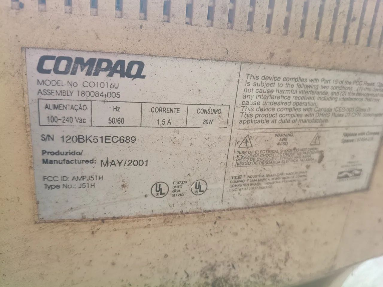 Monitor de tubo antigo 15 polegadas Compaq B540,não.funciona  - Foto 4