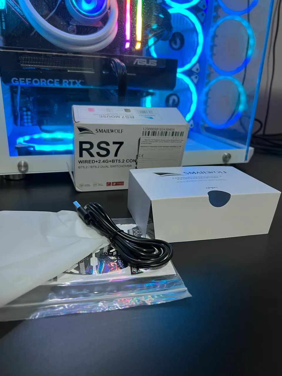 (Novo) Mouse Gamar Smailwolf RS7 Sem Fio - Foto 5