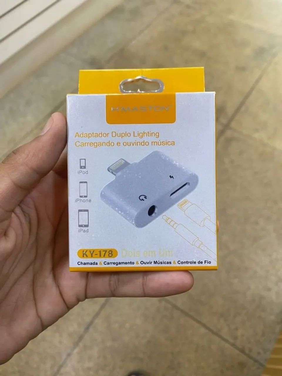 Adaptador Lightning 2 em 1 - Carregue e Ouça Música no iPhone