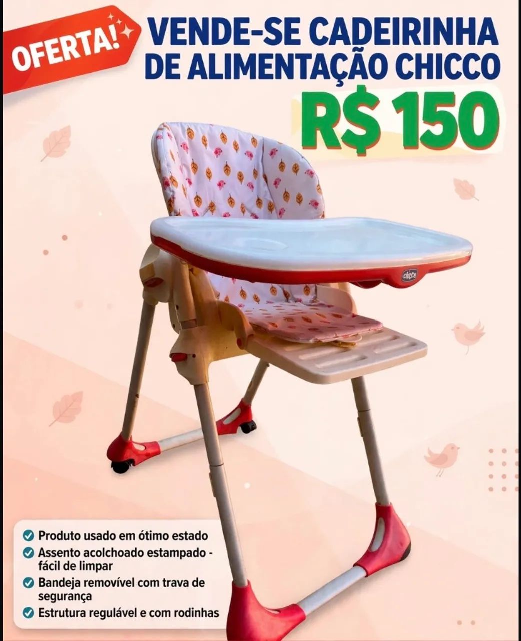 Cadeira de alimentação  - Foto 2
