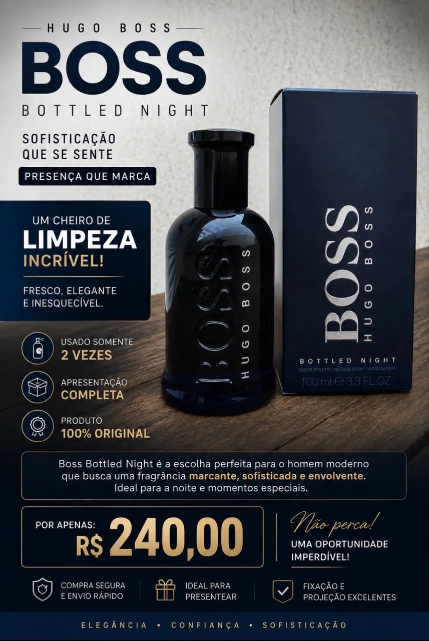 Boss Bottled Night - Usado somente 2 vezes. 100ml - APC! 