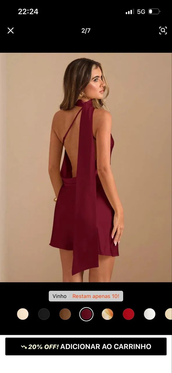 Vestido vermelho de cetim  - Foto 3