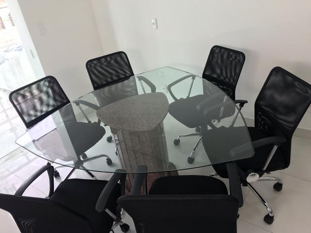 Mesa de reunião de vidro - Foto 3