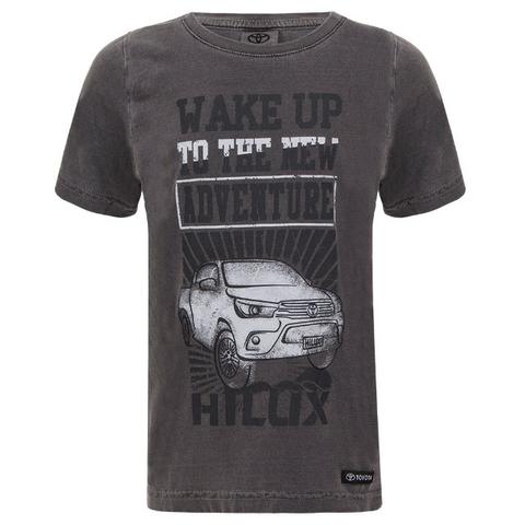 Camiseta Infantil 8 anos Wake up Hilux preta