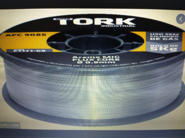Arame Mig Fluxcore 0,8mm c 5kg da Tork