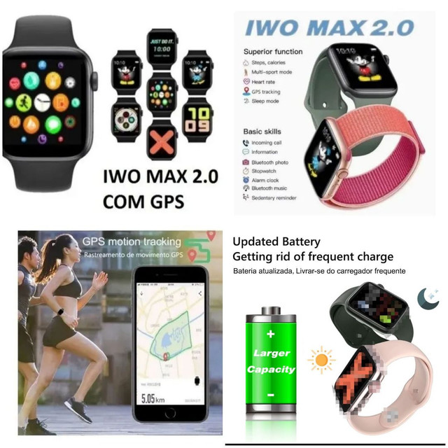 Smarth watch iwo max 2.0, faz e recebe chamadas, mais de 30 interfaces!! - Foto 5