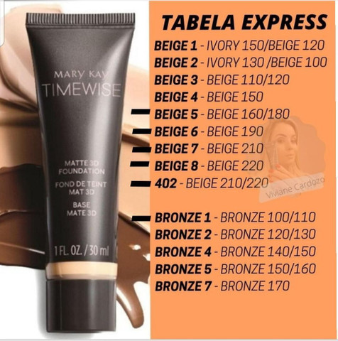 Featured image of post Tabela Base Mary Kay 3D Base liquida timewise 3d mary kay todas as cores original